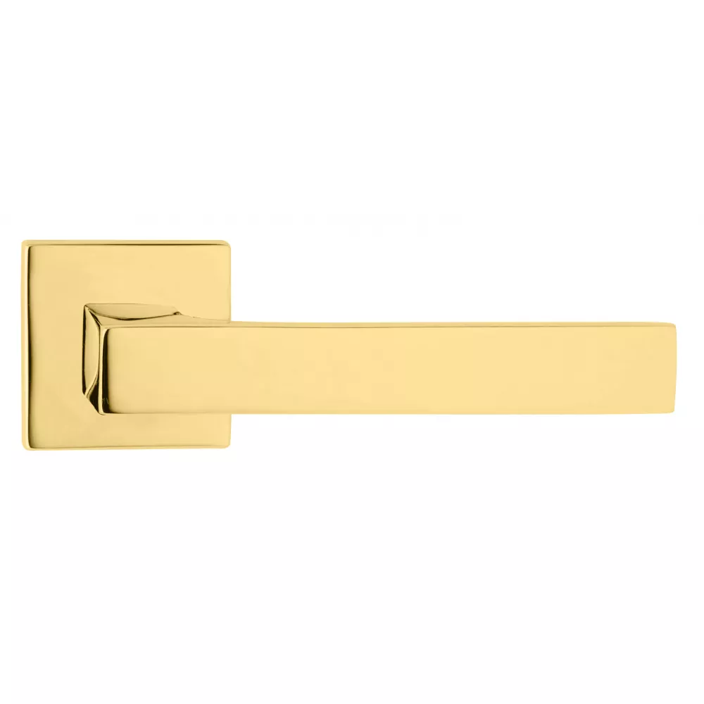 Klamka do drzwi Zen - szyld kwadratowy 019 - wykonczenie mosiadz lakierowany